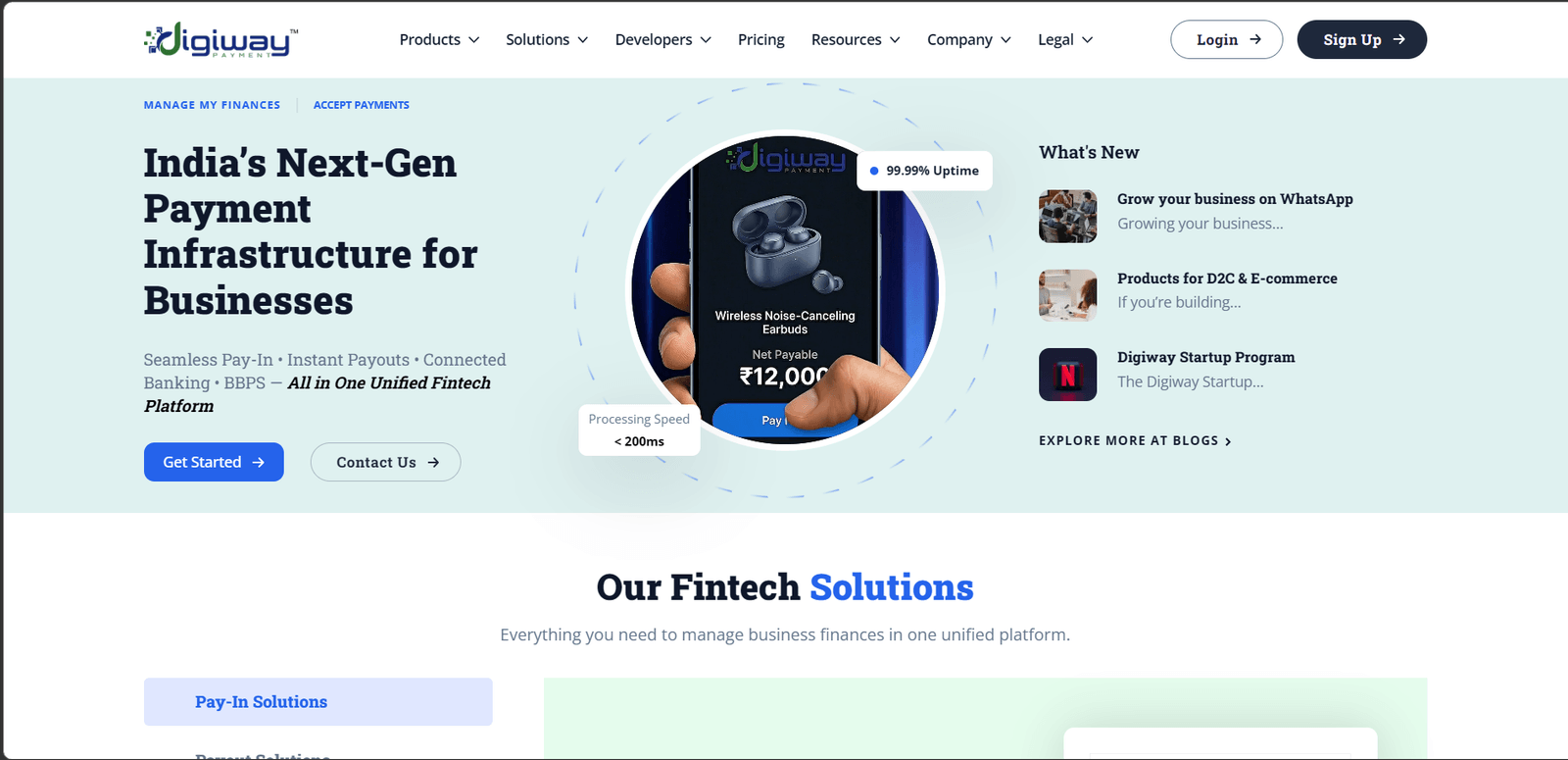 Digiway centralized payment operations dashboard with merchant, payout, and transaction views