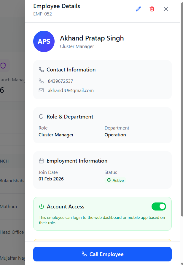 Cluster manager mobile app with multi-branch operational supervision